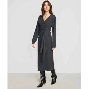 Modern Citizen Lenese Front Wrap Maxi Sweater Dress Grey Size XL